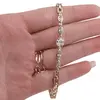Bratara din cupru placat cu aur galben 18k, model box cu zirconii picatura, imagine 3
