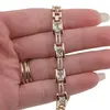 Bratara din cupru placat cu aur galben 18k, model box cu zirconiu dreptunghiular, imagine 3