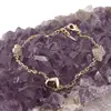 Bratara din cupru placat cu aur galben 18k, model cu trei inimi si zirconiu alb, imagine 2
