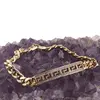 Bratara din cupru placat cu aur galben 18k, model cuban si tablita, imagine 2