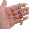 Bratara din cupru placat cu aur galben 18k, model cuban si tablita, imagine 3