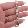 Bratara din cupru placat cu aur galben 18k, model dreptunghiular cu zirconii, imagine 3
