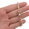 Bratara din cupru placat cu aur galben 18k, model fundita si zirconiu cubic, imagine 3