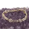 Bratara din cupru placat cu aur galben 18k, model geometric cu zirconii, imagine 2