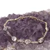Bratara din cupru placat cu aur galben 18k, model geometric si inima cu zirconii, imagine 2
