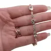 Bratara din cupru placat cu aur galben 18k, model geometric si inima cu zirconii, imagine 3