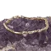 Bratara din cupru placat cu aur galben 18k, model infinit cu zirconiu rotund, imagine 2