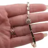 Bratara din cupru placat cu aur galben 18k, model infinit cu zirconiu rotund, imagine 3