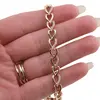Bratara din cupru placat cu aur galben 18k, model inimioare, imagine 3