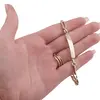 Bratara din cupru placat cu aur galben 18k, model lant box si tablita cu zirconii, imagine 3