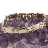 Bratara din cupru placat cu aur galben 18k, model litera H, imagine 2