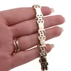 Bratara din cupru placat cu aur galben 18k, model litera H, imagine 3