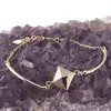 Bratara din cupru placat cu aur galben 18k, model piramida cu zirconii incrustate, imagine 2