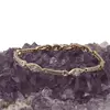 Bratara din cupru placat cu aur galben 18k, model romb si tablite cu zirconii incrustate, imagine 2