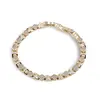 Bratara din cupru placat cu aur galben 18k, model rombic