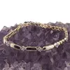 Bratara din cupru placat cu aur galben 18k, model tablite si flori, imagine 2
