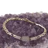 Bratara din cupru placat cu aur galben 18k, model trei tablite, imagine 2