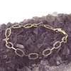 Bratara din cupru placat cu aur galben 18k, model zale alungite si zirconiu, imagine 2