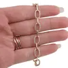 Bratara din cupru placat cu aur galben 18k, model zale alungite si zirconiu, imagine 3