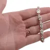 Bratara din cupru placat cu aur galben 18k, model zale inguste cu zirconii ovale, imagine 3