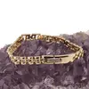 Bratara din cupru placat cu aur galben 18k, model zale panther si tablita, imagine 2