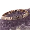 Bratara din cupru placat cu aur roz 18k lata, model tablite cu zirconiu, imagine 2