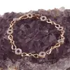 Bratara din cupru placat cu aur roz 18k, model cercuri cu zirconii, imagine 2