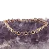 Bratara din cupru placat cu aur roz 18k, model cercuri plate cu zirconii violet, imagine 2