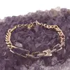 Bratara din cupru placat cu aur roz 18k, model cuban si zale box, imagine 2
