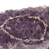 Bratara din cupru placat cu aur roz 18k, model impletit cu zirconiu rotund, imagine 2