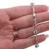 Bratara din cupru placat cu aur roz 18k, model impletit cu zirconiu rotund, imagine 3