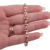 Bratara din cupru placat cu aur roz 18k, model marinar cu zirconiu, imagine 3