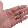Bratara din cupru placat cu aur roz 18k, model picatura cu zirconii violet, imagine 3