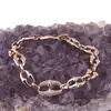 Bratara din cupru placat cu aur roz 18k, model rustic, imagine 2