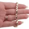 Bratara din cupru placat cu aur roz 18k, model spic clasic, imagine 3