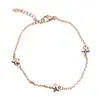 Bratara din cupru placat cu aur roz 18k, model stelute iridescente