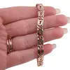 Bratara din cupru placat cu aur roz 18k, model valentino detaliat, imagine 3