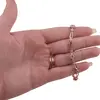 Bratara din cupru placat cu aur roz 18k, model zale alungite si zirconii, imagine 3