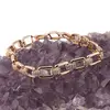 Bratara din cupru placat cu aur roz 18k, model zale box cu zirconii, imagine 2
