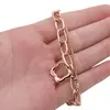 Bratara din cupru placat cu aur roz 18k, model zale mari si lanturi cu trifoi, imagine 3
