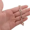 Bratara din cupru placat cu aur roz 18k, model zirconii ovale si rotunde, imagine 3