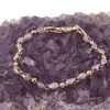 Bratara din cupru placat cu aur roz 18k, model zirconii picatura, imagine 2