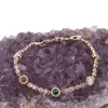 Bratara din cupru placat cu aur roz 18k, model zirconii rotunde, imagine 2