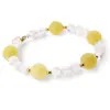Bratara Jad galben si Angel Aura Cuart sfere cu bumbi aurii, 6-10mm, imagine 2