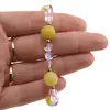 Bratara Jad galben si Angel Aura Cuart sfere cu bumbi aurii, 6-10mm, imagine 4