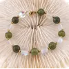 Bratara Jad si Angel Aura Cuart sfere cu bumbi aurii, 8mm, imagine 3