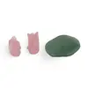 Pereche Rate Mandarin din Cuart Roz pe baza din Aventurin, 3,5cm x 2,3cm, imagine 5