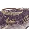 Set bratara fixa, cercei si pandantiv din cupru placat cu aur galben 18k si zirconiu, imagine 6