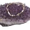 Bratara din cupru placat cu aur galben 18k, model trifoi cu zirconii, imagine 2