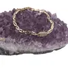 Bratara din cupru placat cu aur galben 18k, model zale box alungite cu element central, imagine 2